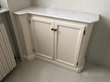 Mobile bagno due ante in legno laccato bianco