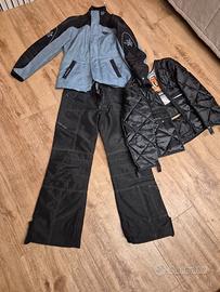 giacca e pantaloni moto donna
