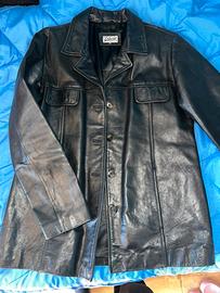 Giacca in vera pelle nera, vintage