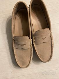 Mocassini scamosciati beige  Frau