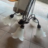 Lampadario 5 luci stile arte povera