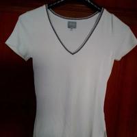 t-shirt bianca scollo a v Versace Jeans couture M