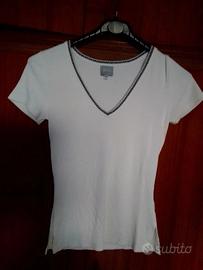t-shirt bianca scollo a v Versace Jeans couture M