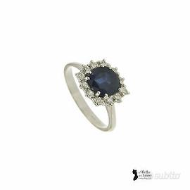 Anello con zaffiro e diamanti - N281