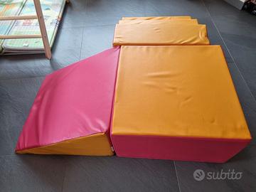 Soft play set per mobilità, 3 pezzi con scivolo,..