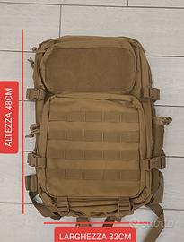 Zaino Tattico MOLLE 30L Coyote Tan Militare Trek