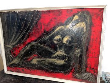 GRANDE QUADRO TECNICA OLIO NUDO DI DONNA