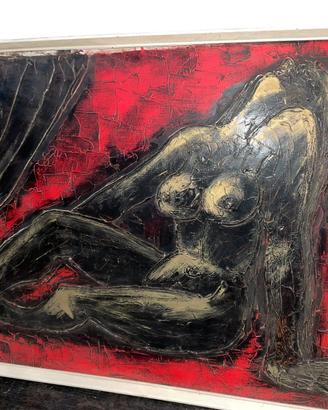 GRANDE QUADRO TECNICA OLIO NUDO DI DONNA