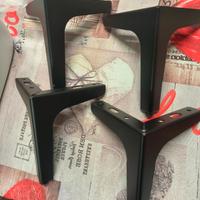 4  piedini moderni per divano, letto H 15 cm nero 