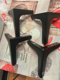 4  piedini moderni per divano, letto H 15 cm nero 