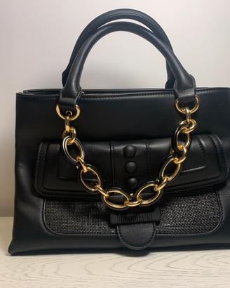 Borsa Braccialini Nera con Catena Oro