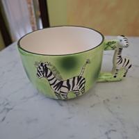 Tazza in porcellana a tema zebra
