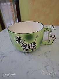 Tazza in porcellana a tema zebra