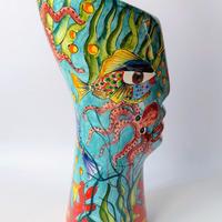 Vaso Scultura Antropomorfo Lina Avallone Vietri 37