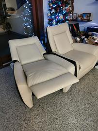 poltrona reclinabile in pelle 