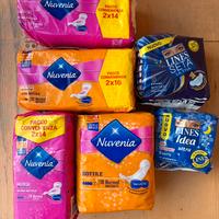 6 confezioni assorbenti Nuvenia e Lines