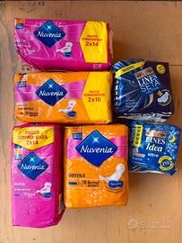 6 confezioni assorbenti Nuvenia e Lines