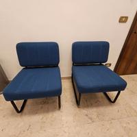 Poltrone tessuto blu sala d'attesa