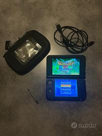 Nintendo 3DS XL rosso/nero con cavo e custodia