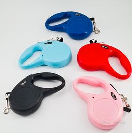 Set 2 guinzagli retrattili 5 m nuovi vari colori