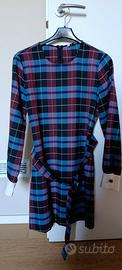 Vestito a quadretti stile scozzese blu zara tg s