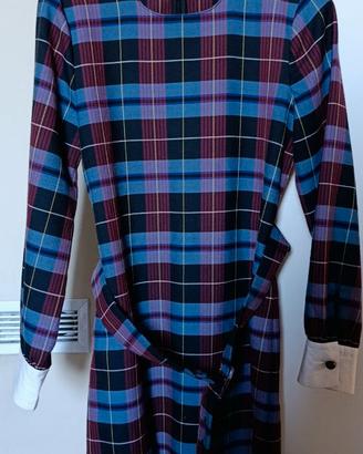 Vestito a quadretti stile scozzese blu zara tg s