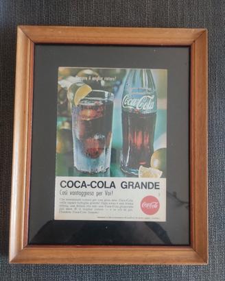 Pubblicità Originale COCA-COLA Anni '60 – Cornice 