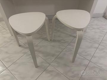 2 sgabelli da scrivania legno bianco