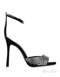 Sandali in pelle tacco Paciotti, nero. strass, 40