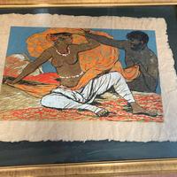 Salvatore Fiume, Odalisca, serigrafia
