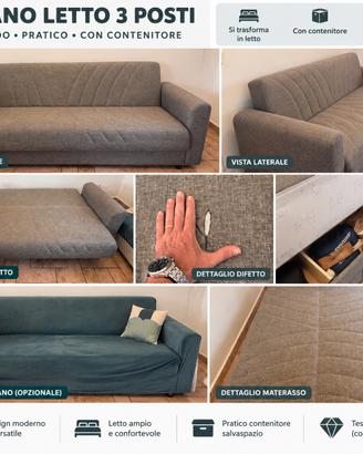 Divano letto 3 posti