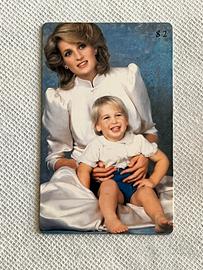 Scheda telefono 1998 Lady Diana con william