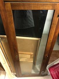 Porta a vetro in massello con serratura