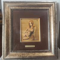 Quadro su foglia d'oro in lamina d'argento - donna