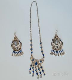 parure orecchini e collier argento etnico