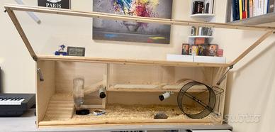 Teca terrario riscaldato in legno termostato wifi