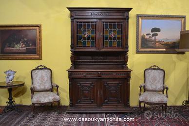 Antica credenza Umbertino doppio corpo del 900