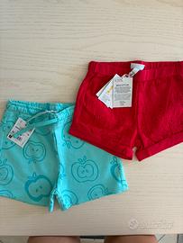 Coppia pantaloncini nuovi bambina Ovs