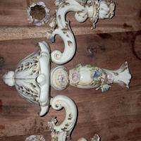 Coppia di applique vintage porcellana Capodimonte