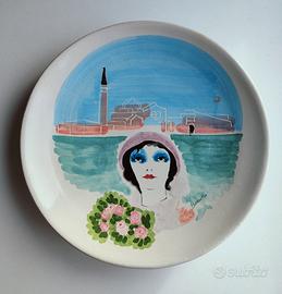 Piatto da collezione in ceramica dipinta Borsato