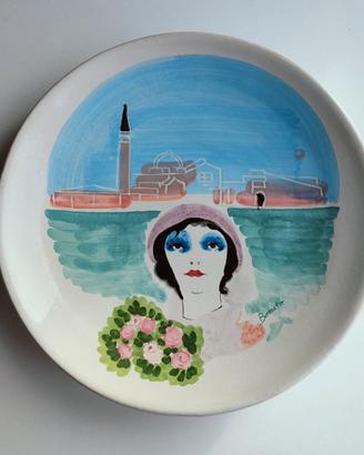 Piatto da collezione in ceramica dipinta Borsato