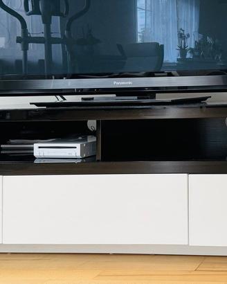 Mobile porta TV design laccato bianco/nero 166 cm