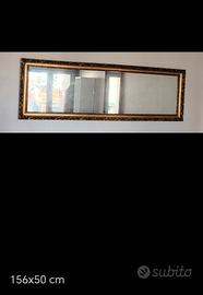 Specchio con cornice dorata oro a foglia 