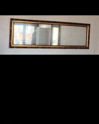 Specchio con cornice dorata oro a foglia 
