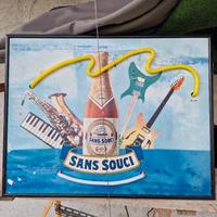 insegna vintage luminosa birra sans souci