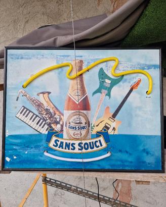 insegna vintage luminosa birra sans souci