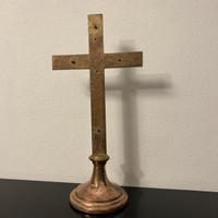 Croce da tavolo in bronzo 