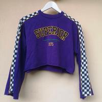 Cropped Maglione Corto Viola con Maniche Larghe
