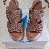 SANDALI  DONNA MIS 38 ZEPPA CON INTRECCIO CROCHET 