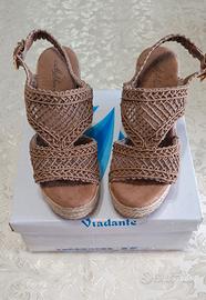 SANDALI  DONNA MIS 38 ZEPPA CON INTRECCIO CROCHET 